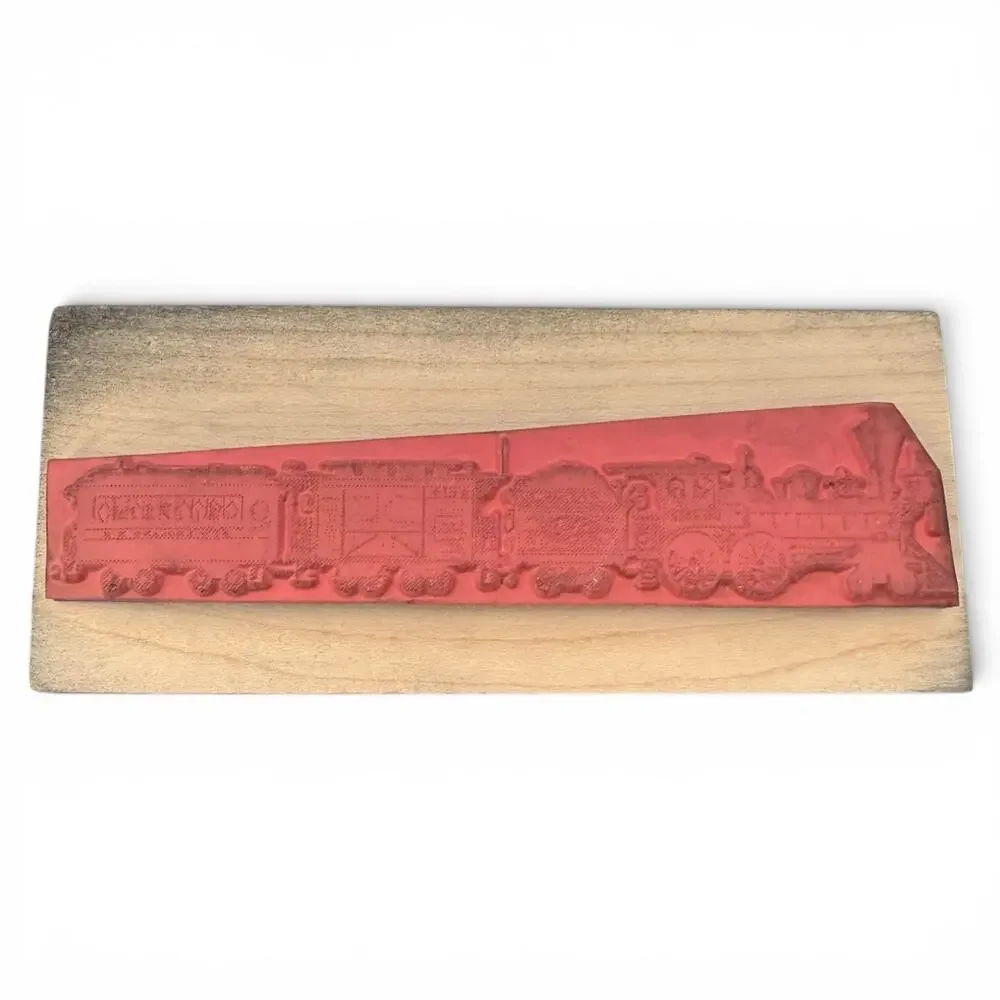 Inkadinkado RARE Wayne Wysocki Vintage Style Locomotive Train 6300 Rubber Stamp